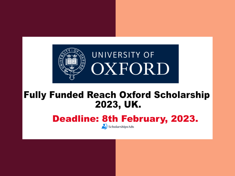 Fully Funded Reach Oxford Scholarship 2023 Uk